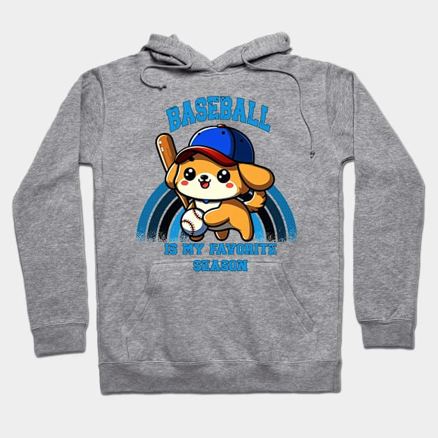 Baseball Is My Favorite Season Puppy Hoodie by Korey Watkins